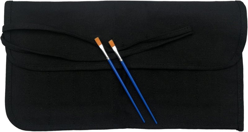 Funny live Paint Brush Holder Art Supplies, Artist Brush Holder & Storage Organizer Roll-Up Case Bag, Protect Acrylic Oil Watercolor Paintbrushes (Black 22 Slot Pockets) - Image 4